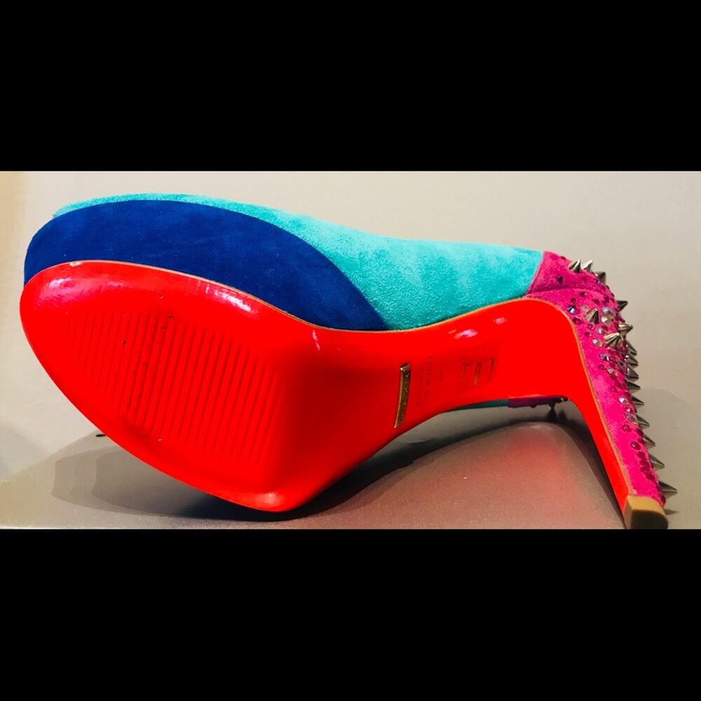 GreyMer Colorblock peeptoe pump Swarovski Crystals - Picture 7 of 7